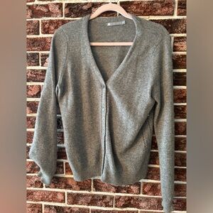 Medium grey cashmere cardigan. Runs small